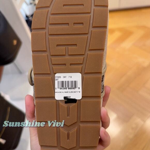 NWT Coach Woman's Archival Buckle Clog Shoes Oat Suede Signature CCO05 size 10 - Picture 5 of 5